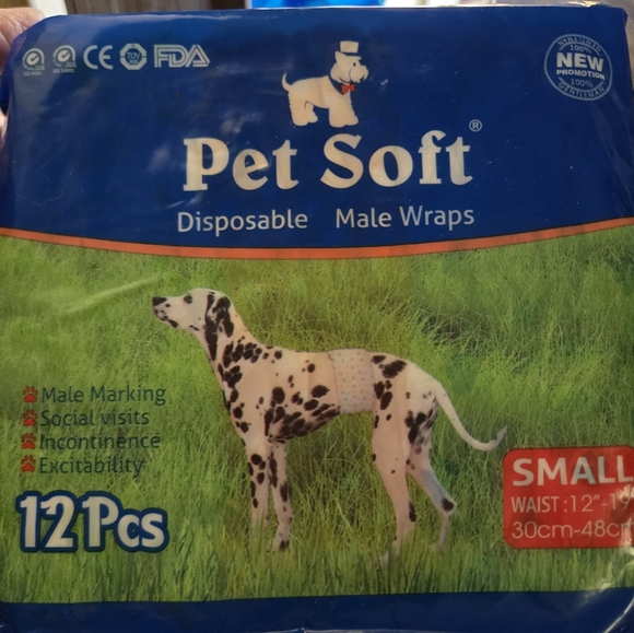 Pet Soft diaper wraps for small male dogs. New and never opened. - Picture 1 of 5